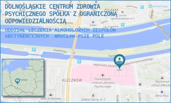 ODDZIAŁ LECZENIA ALKOHOLOWYCH ZESPOŁÓW ABSTYNENCYJNYCH - DOLNOŚLĄSKIE CENTRUM ZDROWIA PSYCHICZNEGO SPÓŁKA Z OGRANICZONĄ ODPOWIEDZIALNOŚCIĄ - UL. WYBRZEŻE J. CONRADA-KORZENIOWSKIEGO 18,  WROCŁAW-PSIE POLE