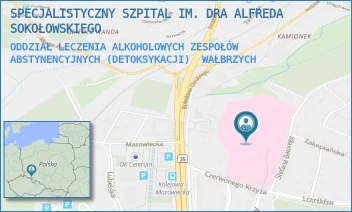 ODDZIAŁ LECZENIA ALKOHOLOWYCH ZESPOŁÓW ABSTYNENCYJNYCH (DETOKSYKACJI) - SPECJALISTYCZNY SZPITAL IM. DRA ALFREDA SOKOŁOWSKIEGO - UL. BATOREGO 4,  WAŁBRZYCH