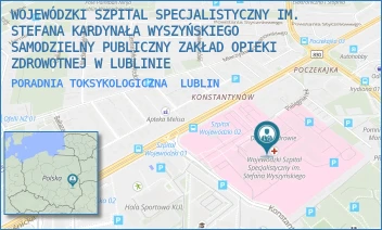 PORADNIA TOKSYKOLOGICZNA - WOJEWÓDZKI SZPITAL SPECJALISTYCZNY IM. STEFANA KARDYNAŁA WYSZYŃSKIEGO SAMODZIELNY PUBLICZNY ZAKŁAD OPIEKI ZDROWOTNEJ W LUBLINIE - AL. KRAŚNICKA 100, LUBLIN