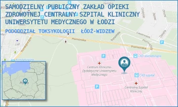 PODODDZIAŁ TOKSYKOLOGII - SAMODZIELNY PUBLICZNY ZAKŁAD OPIEKI ZDROWOTNEJ CENTRALNY SZPITAL KLINICZNY UNIWERSYTETU MEDYCZNEGO W ŁODZI - UL. POMORSKA 251,  ŁÓDŹ-WIDZEW