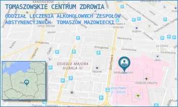 ODDZIAŁ LECZENIA ALKOHOLOWYCH ZESPOŁÓW ABSTYNENCYJNYCH - TOMASZOWSKIE CENTRUM ZDROWIA - UL. JANA PAWŁA II 35,  TOMASZÓW MAZOWIECKI
