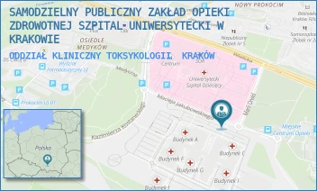 ODDZIAŁ KLINICZNY TOKSYKOLOGII - SAMODZIELNY PUBLICZNY ZAKŁAD OPIEKI ZDROWOTNEJ SZPITAL UNIWERSYTECKI W KRAKOWIE - MACIEJA JAKUBOWSKIEGO 2,  KRAKÓW