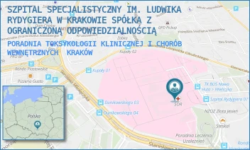 PORADNIA TOKSYKOLOGII KLINICZNEJ I CHORÓB WEWNĘTRZNYCH - SZPITAL SPECJALISTYCZNY IM. LUDWIKA RYDYGIERA W KRAKOWIE SPÓŁKA Z OGRANICZONĄ ODPOWIEDZIALNOŚCIĄ - OS. ZŁOTEJ JESIENI 1,  KRAKÓW