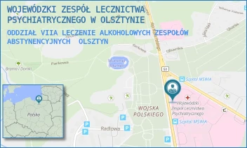 ODDZIAŁ VIIA LECZENIE ALKOHOLOWYCH ZESPOŁÓW ABSTYNENCYJNYCH - WOJEWÓDZKI ZESPÓŁ LECZNICTWA PSYCHIATRYCZNEGO W OLSZTYNIE - WOJSKA POLSKIEGO 35,  OLSZTYN