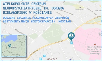 ODDZIAŁ LECZENIA ALKOHOLOWYCH ZESPOŁÓW ABSTYNENCYJNYCH (DETOKSYKACJI) - WIELKOPOLSKIE CENTRUM NEUROPSYCHIATRYCZNE IM. OSKARA BIELAWSKIEGO W KOŚCIANIE - PL. PADEREWSKIEGO 1A,  KOŚCIAN