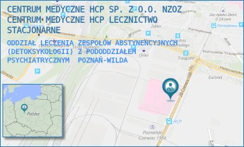 ODDZIAŁ LECZENIA ZESPOŁÓW ABSTYNENCYJNYCH (DETOKSYKOLOGII) Z PODODDZIAŁEM PSYCHIATRYCZNYM - CENTRUM MEDYCZNE HCP SPÓŁKA Z O.O. NZOZ CENTRUM MEDYCZNE HCP LECZNICTWO AMBULATORYJNE - 28 CZERWCA1956 194,  POZNAŃ-WILDA
